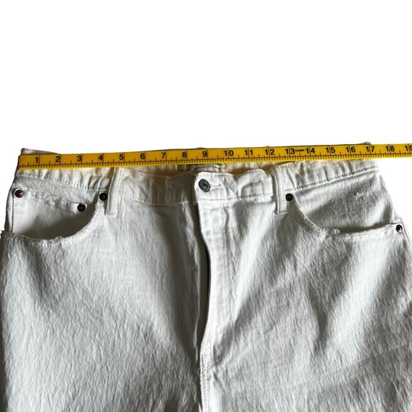 Abercrombie & Fitch The 90's Straight Ultra High Rise Jeans White 16 Short - Picture 8 of 10